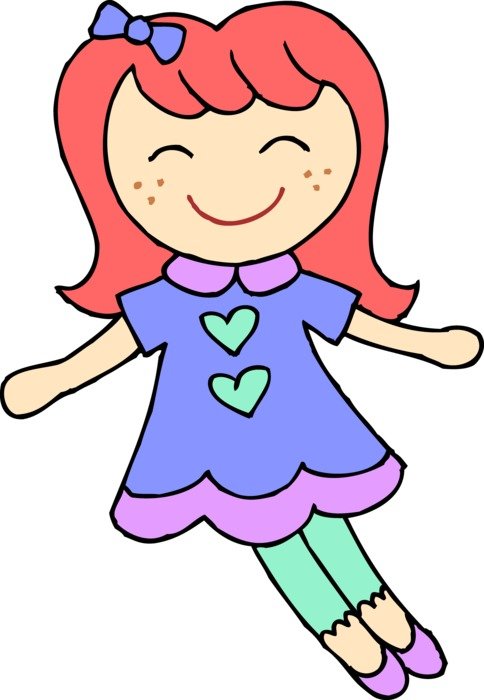 red haired Cute Dolly, drawing