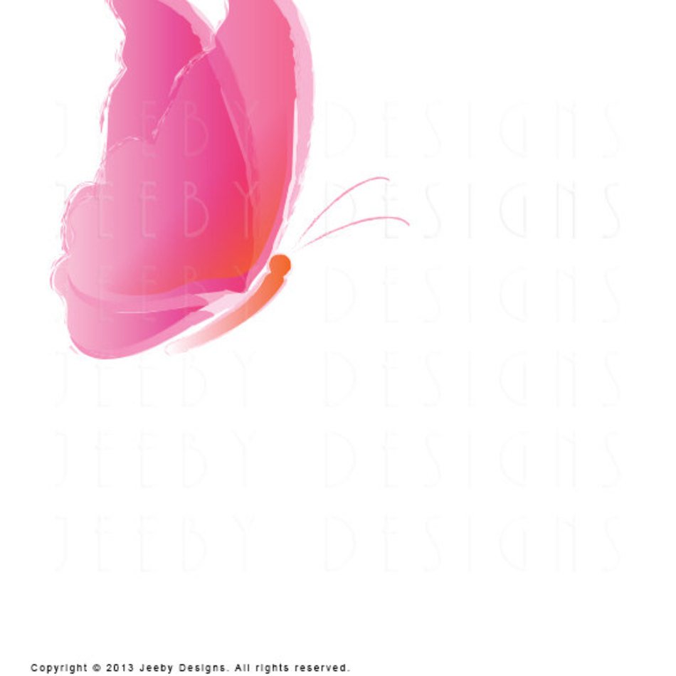 Butterfly Set Of Five Pink Butterflies By Jeebydesigns