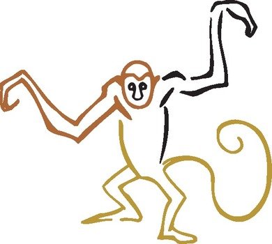 Stylized Monkey Art At Clkercom Vector Online