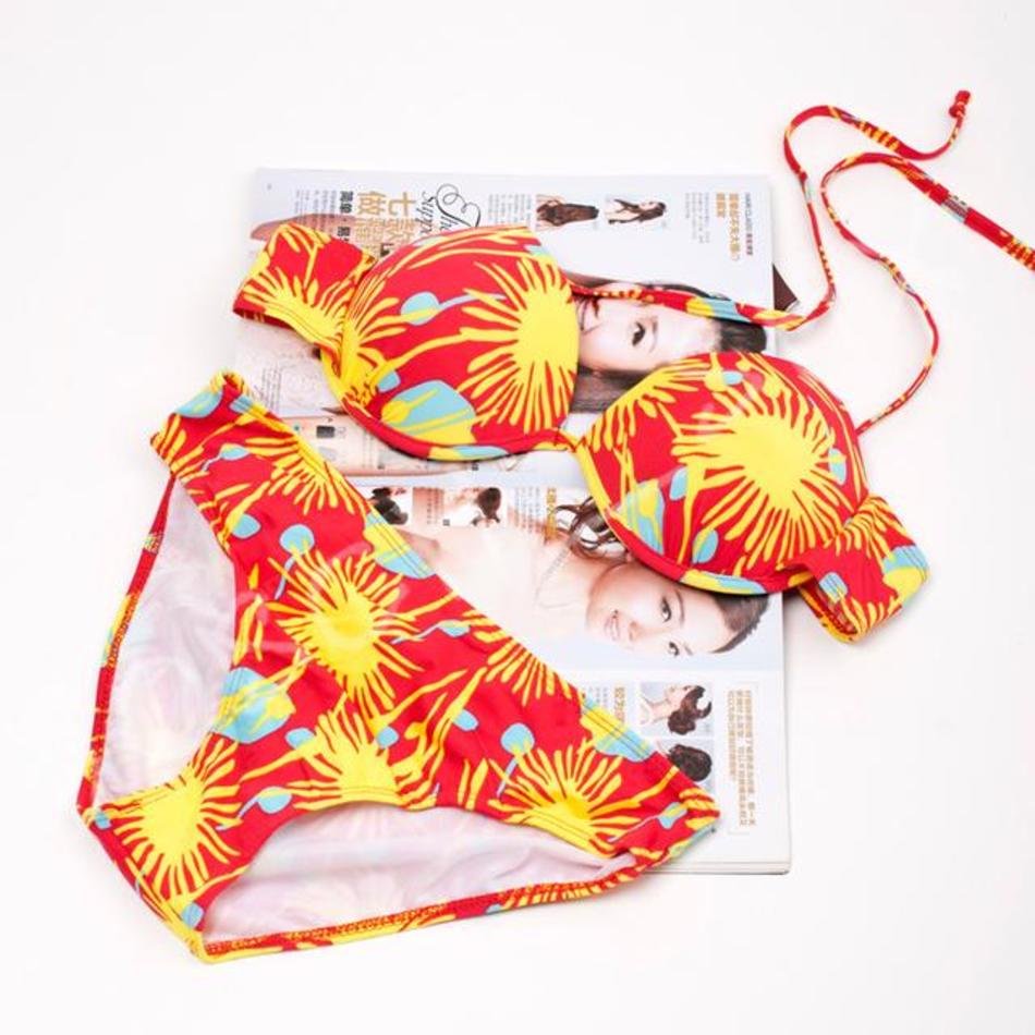 Lady Girl Red Yellow Sun Shine Beach Swim Wear Bikini Classic Ebay