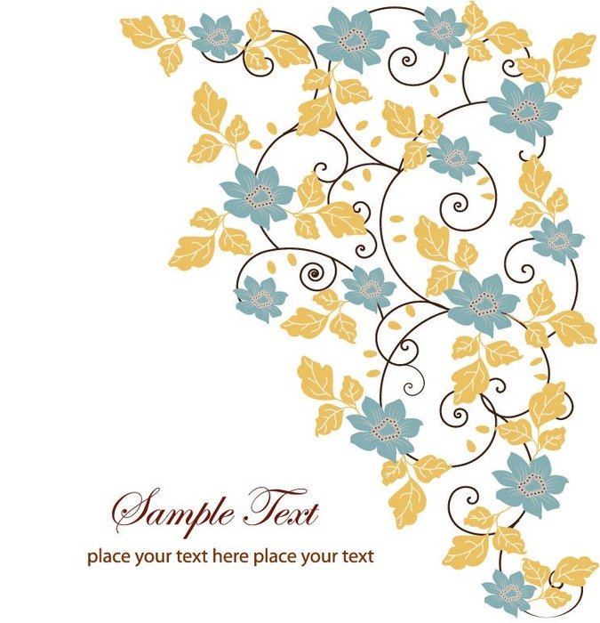 Free Floral Swirl Greeting Card Vector Graphics All