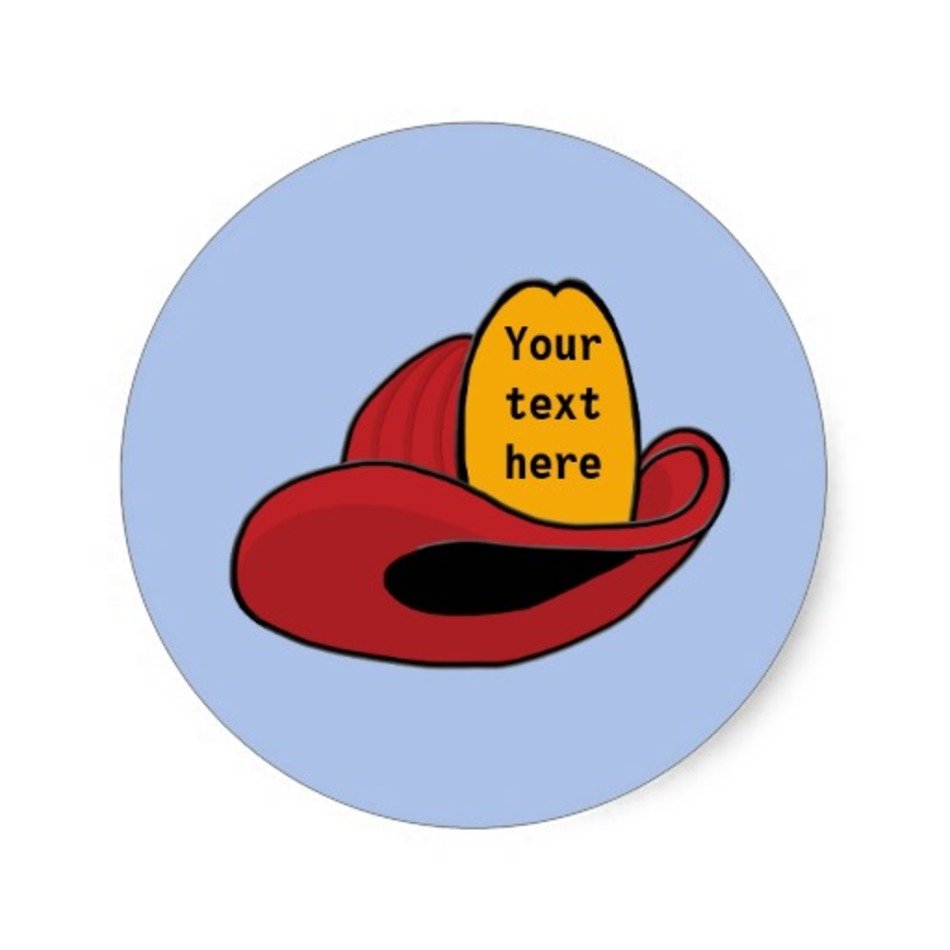 Firemans Helmet Whimsical Cartoon Art Stickers Zazzle