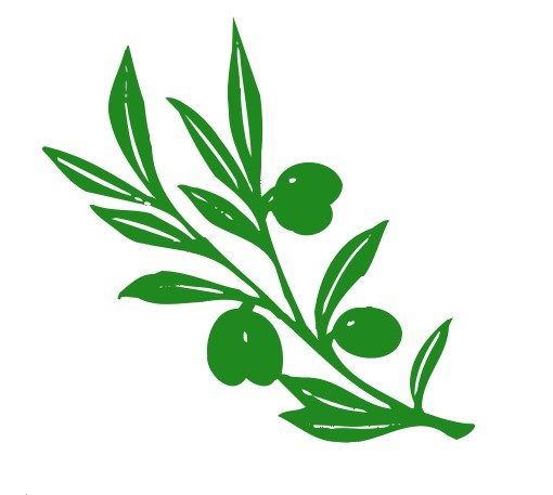 painted green olive branch