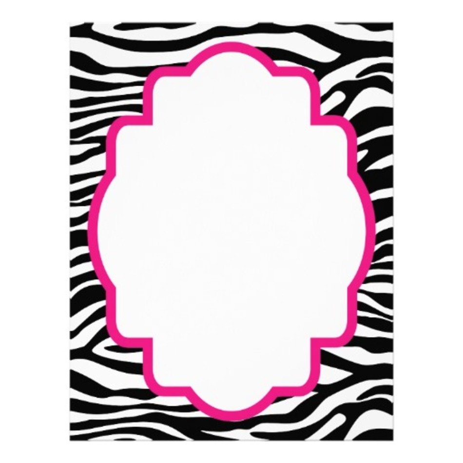Trendy Zebra Print With Pink Customized Letterhead Zazzle