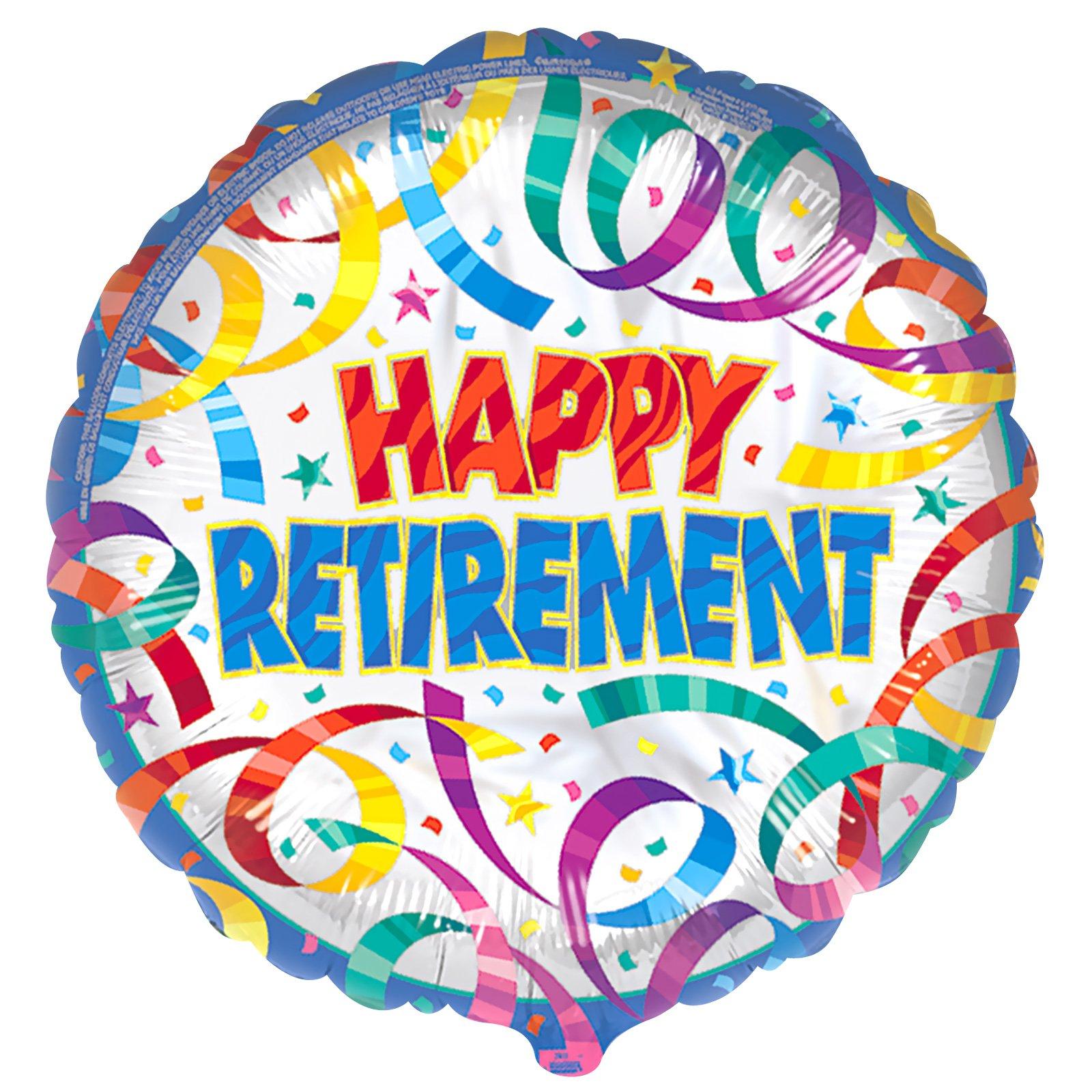 Multicolored balloon with the words happy retirement free image download