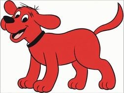 drawing of a red dog