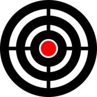 painted red target