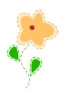 orange flower on the stem as a graphic illustration