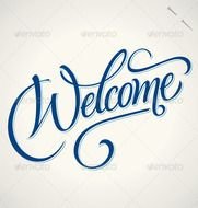 Welcome Hand Lettering Vector Miscellaneous Conceptual