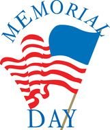 memorial day clipart with american flag