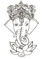 Japanese Lotus Elephant drawing