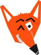 face of a red fox for clipart