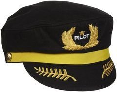 black cap with yellow patterns