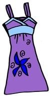 painted purple dress with a blue flower