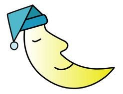 sleeping moon as a graphic image