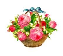 basket with roses