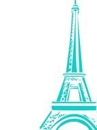 Eiffel Tower Drawing Pink Blue