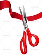 Ribbon Cutting Graphic Scissors The Red