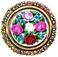 Vintage wall plate with floral painting