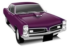 Clipart of the Antique purple car