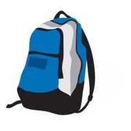 Colorful cartoon backpack clipart