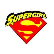 super girl, red and yellow emblem