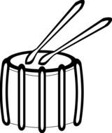 black and white drum with sticks