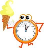 Time For Ice Cream Mr Clock Illustration