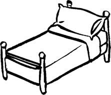 Bed 01 Bedroom Furniture Coloring Page