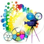 Camera Rainbow Spatter Film Reel Lgbtq Community Center