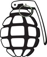 Grenade, black and white drawing