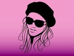 picture of a female head on a pink background