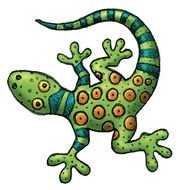 İllustration of the green and blue lizzard