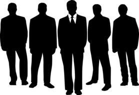 silhouettes of business people