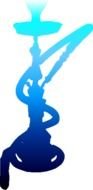 Blue hookah drawing