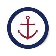 Nautical Baby Shower Anchor Envelope Seal Classic Round Sticker
