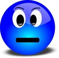 Clip art of blue Grumpy Face