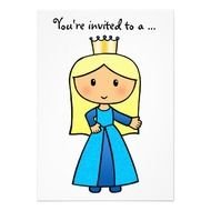 Cartoon Cute Blond Princess Bridal Shower 5 X 7 Invitation