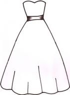 drawing of a wedding dress on a white background