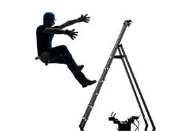 Man Falling Off Cliff Ladder, drawing