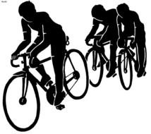 Clip art of Bicycling children