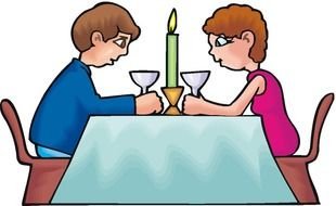 Cartoon group dinner clipart
