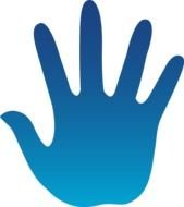 blue Hand Print drawing