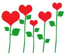 hearts flowers drawing