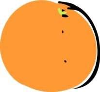 drawn orange on a white background