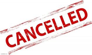 red inscription Cancelled