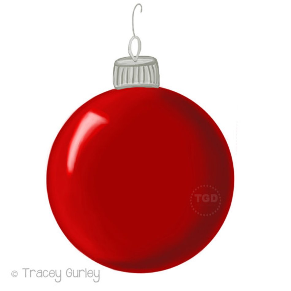 Red Christmas Ornament Hand Painted