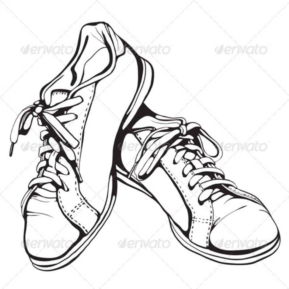 Running Shoes Cartoon Shabby In Black
