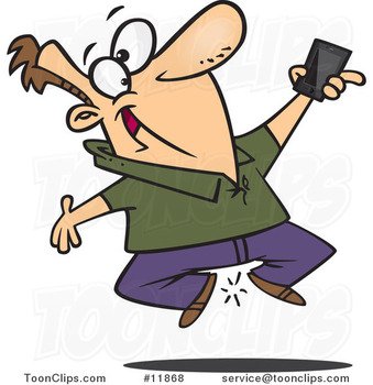 Excited Cartoon Guy Jumping