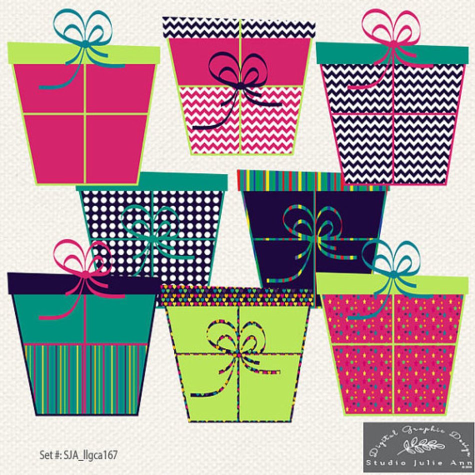 Gift Box Digital Presents Ribbon Gifts Instant